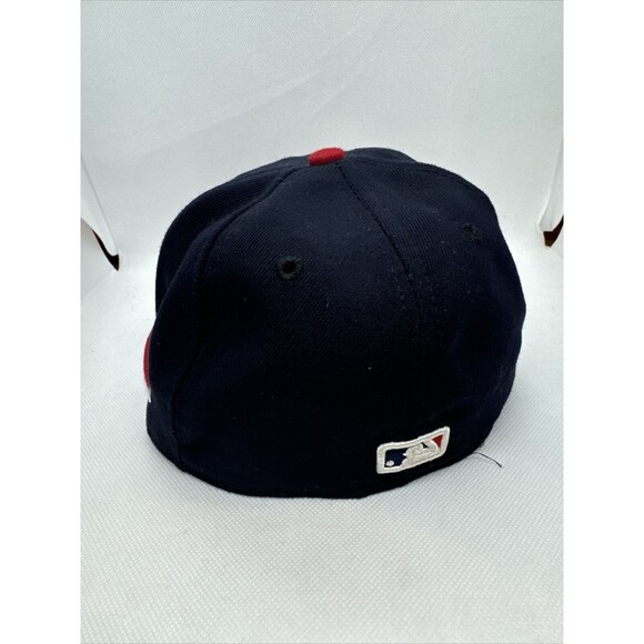 Authentic New Era MLB On-Field 59Fifty Fitted Cap Atlanta Braves Navy/Red 6 7/8 - Picture 2 of 4